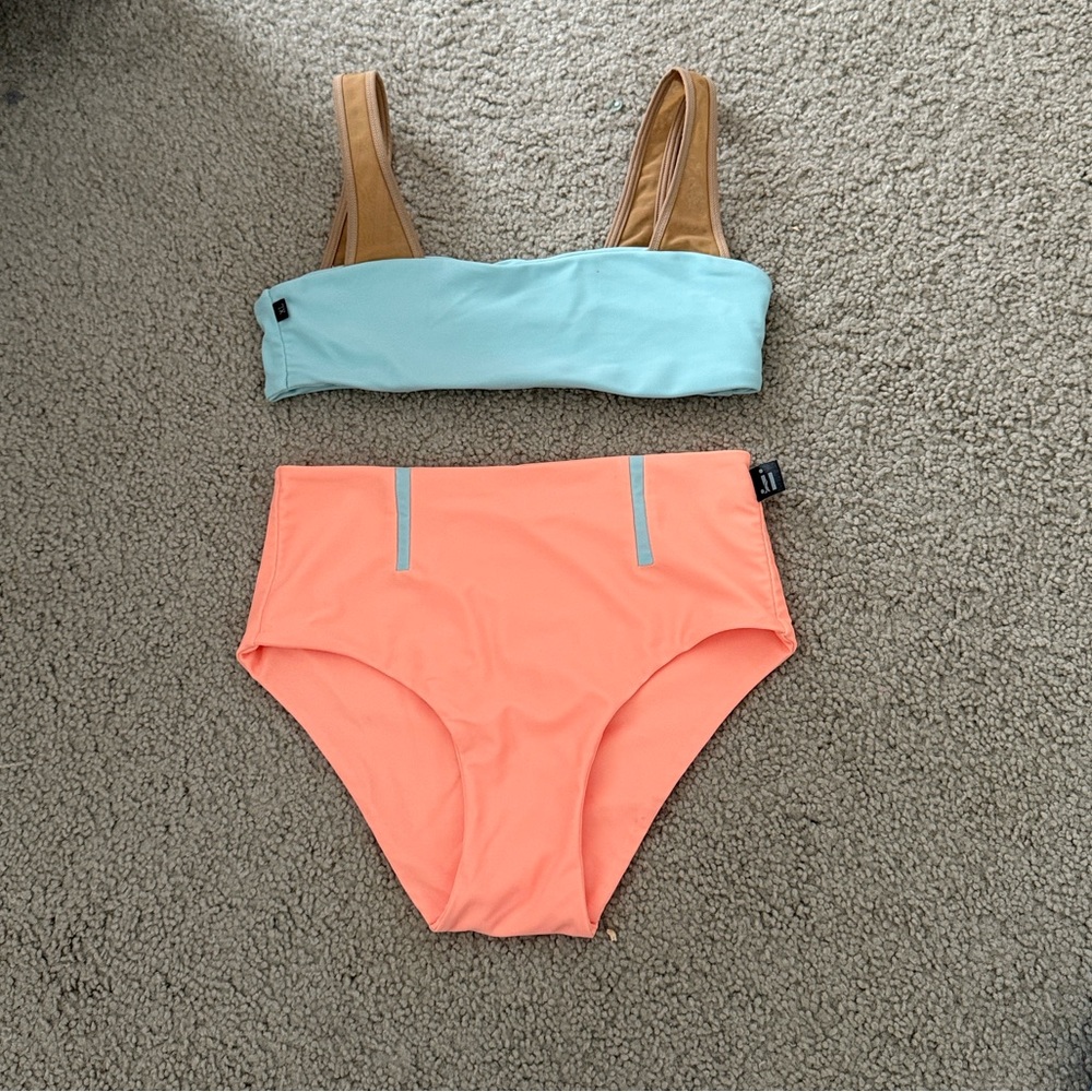 Kids Matching Set in Aqua and Peach